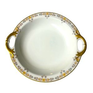 Vintage Limoges 10” China Platter Gold Rimmed w/Handles